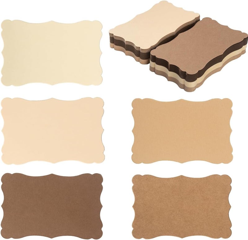Toperd 120 Pieces Small Mini Business Cards Vintage Assorted Colors Blank Note Gift for Business Cards, Gift (5 Brown) - Image 1
